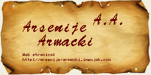 Arsenije Armacki vizit kartica